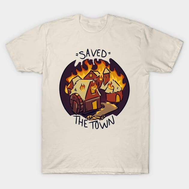 RPG Burned Down The Town - "Saved" T-Shirt by Rumpled Crow